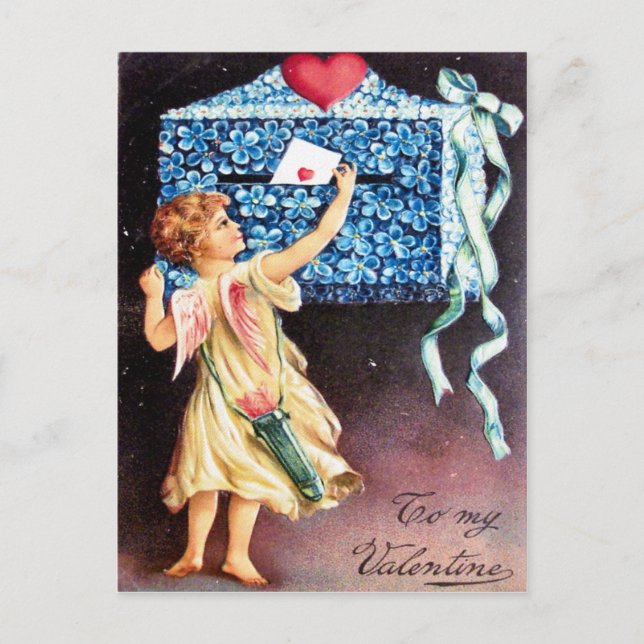Victorian Valentine Holiday Postcard (Front)