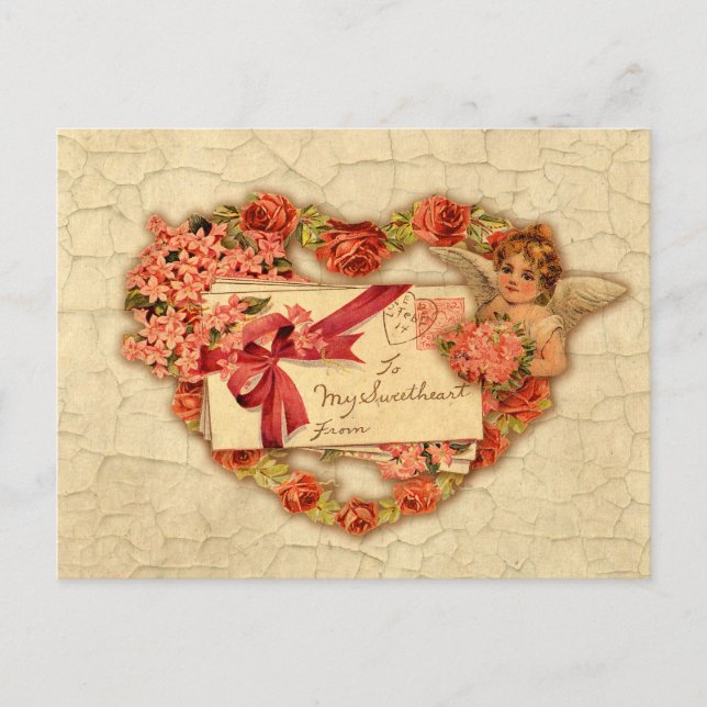 Victorian Valentine Holiday Postcard (Front)