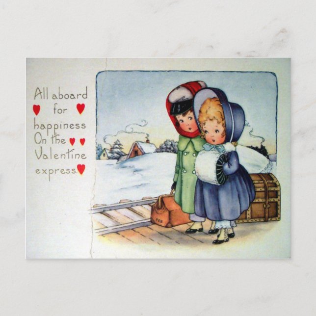 Victorian Valentine Holiday Postcard (Front)