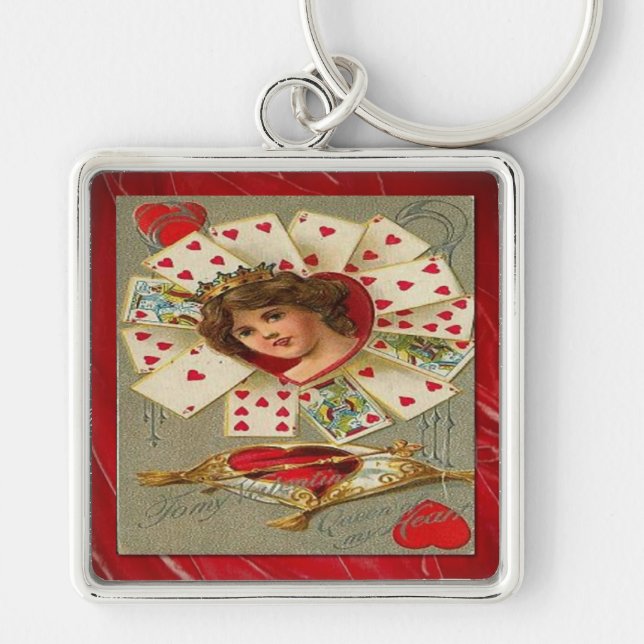 Victorian Valentine The Queen Of Hearts Key Ring (Front)