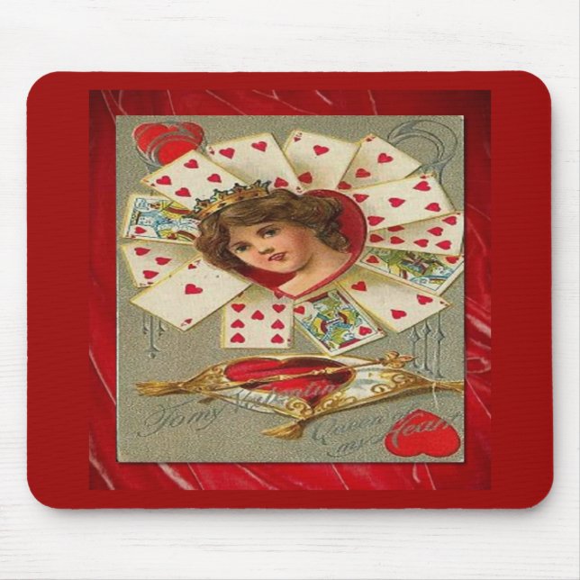 Victorian Valentine The Queen Of Hearts Mouse Pad (Front)