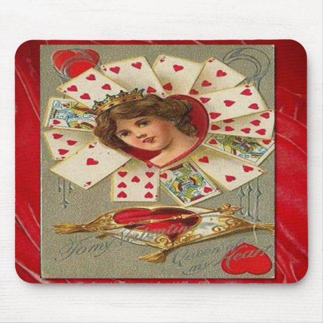Victorian Valentine The Queen Of Hearts Mouse Pad (Front)