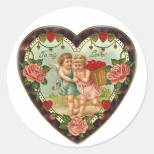 Victorian Valentine To My Love II Classic Round Sticker
