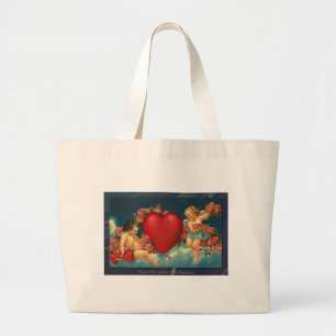 Victorian Valentine To My Valentine Large Tote Bag