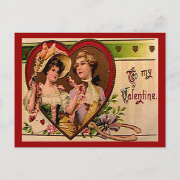 Victorian Valentines Couple Postcard