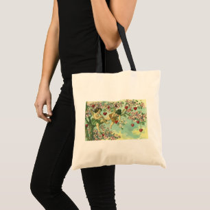 Victorian Valentines Day Cupids Vintage Heart Tree Tote Bag