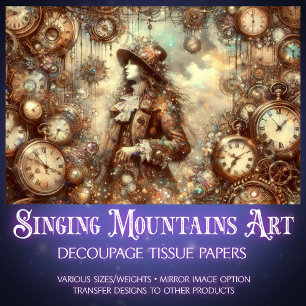 Victorian Vintage Alice Wonderland Steampunk Tissue Paper