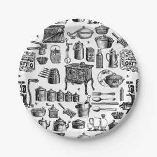 victorian vintage antique kitchen cookware toile paper plate