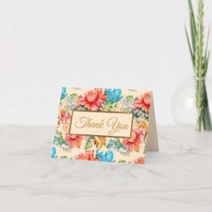 Victorian Vintage Floral Pattern Thank You Card