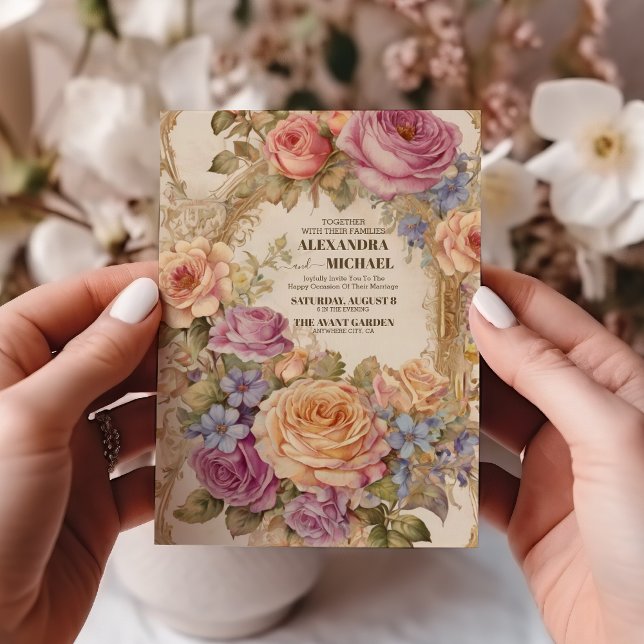 Victorian Vintage Garden Floral Wedding Invitation (Creator Uploaded)