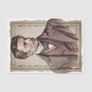Victorian Vintage Gentlemen Portrait Decoupage Tissue Paper
