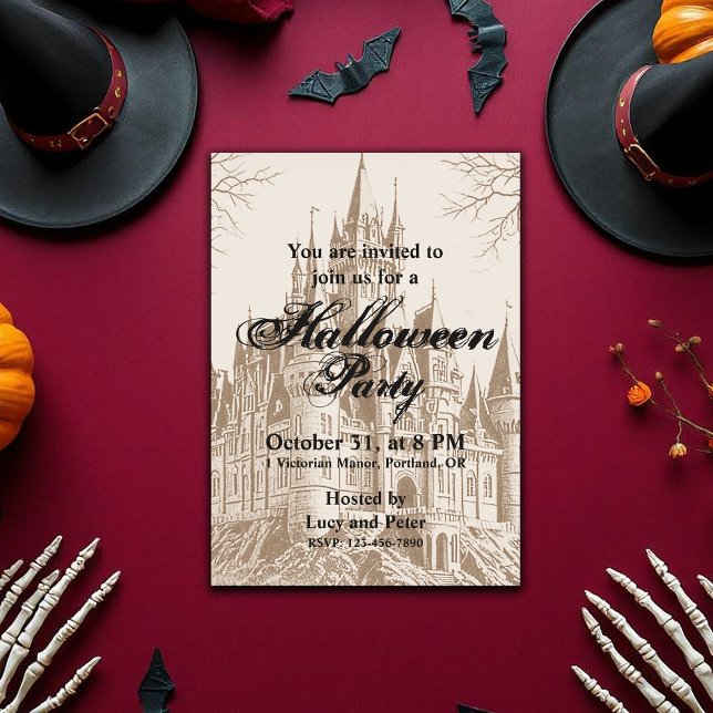 Victorian Vintage Gothic Scary Halloween  Invitation (Victorian Vintage Gothic Scary Halloween Invitation)