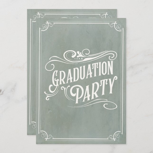 Victorian Vintage Graduation Invitation Grad Party (Front/Back)