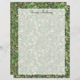 Victorian Vintage Green Ivy Growing Trellis Paper