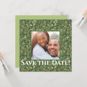 Victorian Vintage Green Ivy Save the Date Card