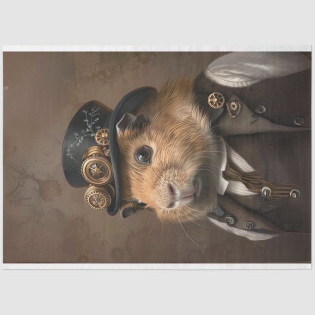 Victorian Vintage Guinea Pig Decoupage Tissue Paper (Front)