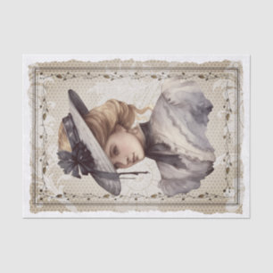 Victorian Vintage Lady Portrait Decoupage Tissue P Tissue Paper