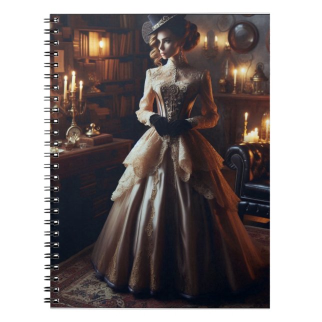 Victorian Vintage Mysterious Elegant Woman  Notebook (Front)