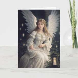 Victorian Vintage Retro Christmas Angel Holiday Card