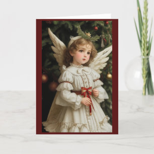 Victorian Vintage Retro Christmas Angel Holiday Card
