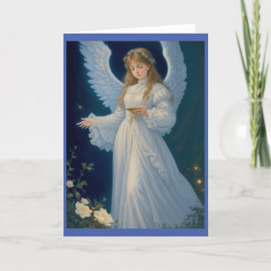 Victorian Vintage Retro Christmas Angel Holiday Card