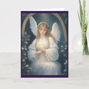 Victorian Vintage Retro Christmas Angel Holiday Card