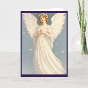 Victorian Vintage Retro Christmas Angel Holiday Card