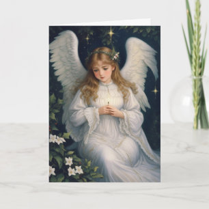 Victorian Vintage Retro Christmas Angel Holiday Card