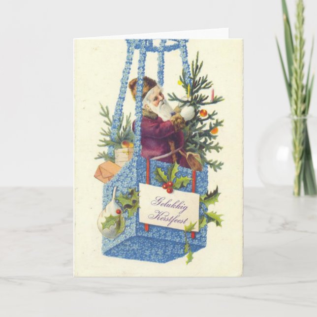 Victorian Vintage Retro Christmas Holiday Card (Front)