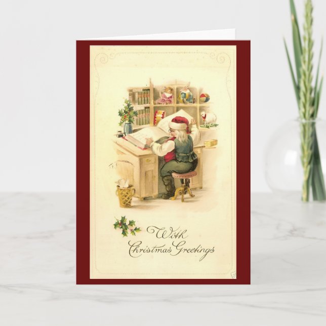 Victorian Vintage Retro Christmas Holiday Card (Front)