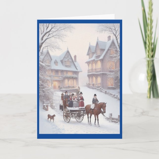 Victorian Vintage Retro Christmas Holiday Card (Front)