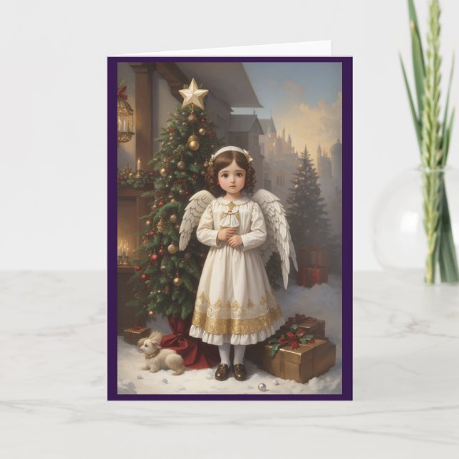 Victorian Vintage Retro Christmas Holiday Card (Front)