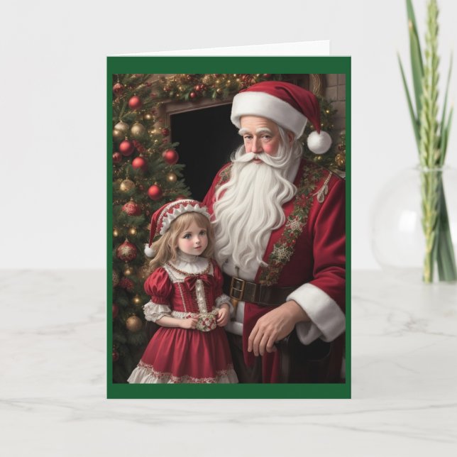 Victorian Vintage Retro Christmas Holiday Card (Front)