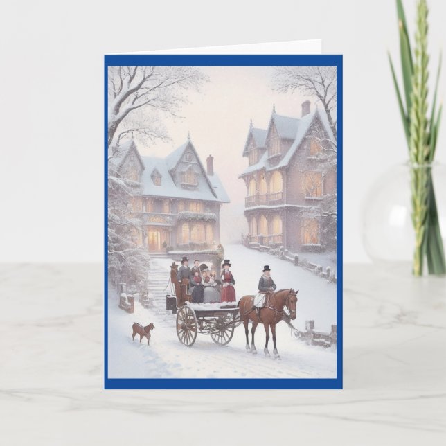 Victorian Vintage Retro Christmas Holiday Card (Front)