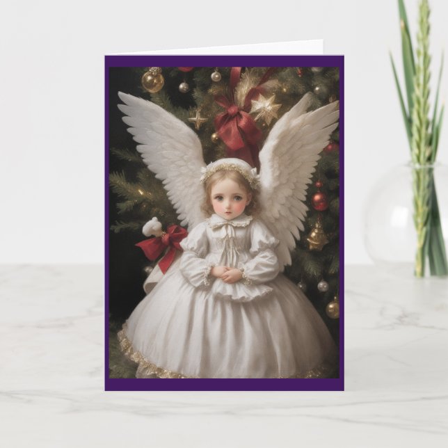 Victorian Vintage Retro Christmas Holiday Card (Front)