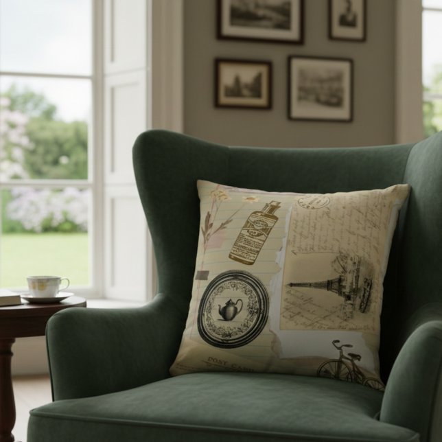 Victorian Vintage Stickers Pillow  (Creator Uploaded)