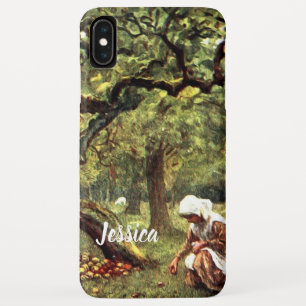 Victorian Watercolor: Girl picking Apples Case-Mate iPhone Case
