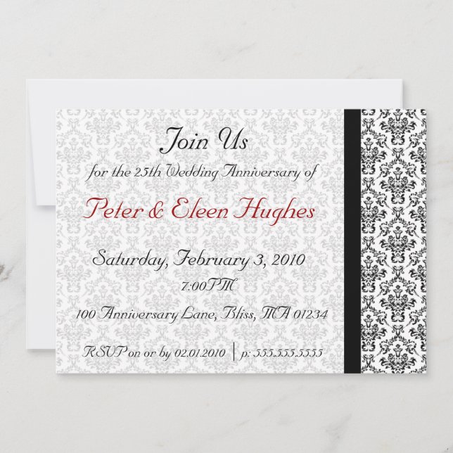 Victorian Wedding Anniversary Party Invitations (Front)