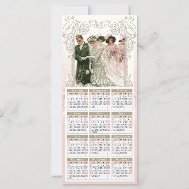 Victorian Wedding - Calendar Postcard (Front)