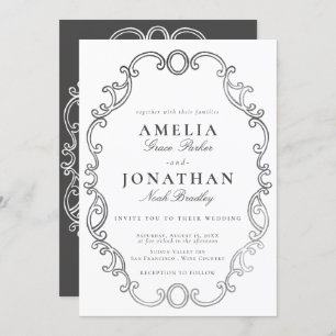 Victorian Wedding Crest Invitation