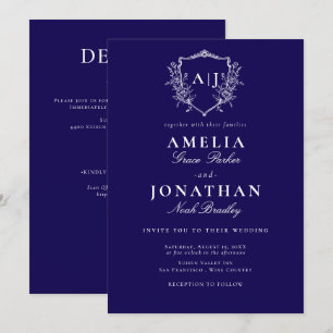 Victorian Wedding Crest Invitation