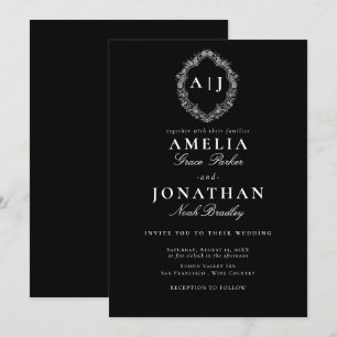 Victorian Wedding Crest Invitation