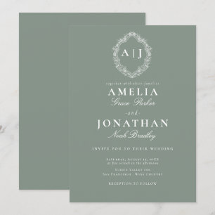Victorian Wedding Crest Invitation