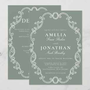 Victorian Wedding Crest Invitation