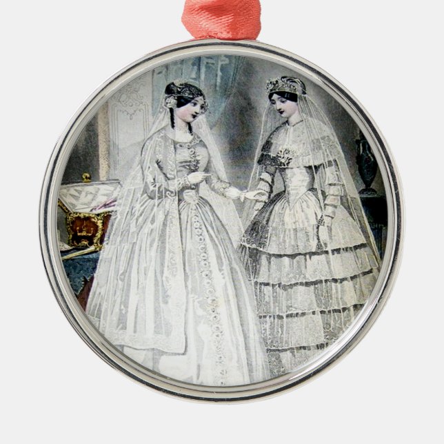 Victorian Wedding Dress Metal Tree Decoration (Front)