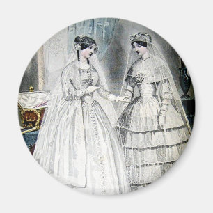 Victorian Wedding Dress Vintage Art Magnet