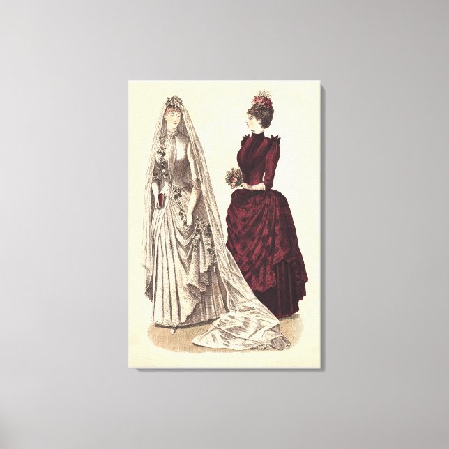 Victorian wedding gown canvas print (Front)