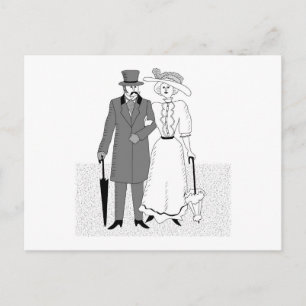 Victorian Wedding Guests Postcard