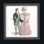 Victorian Wedding Man Woman Dressy Fashion Gift Box<br><div class="desc">Antique Wedding Couple - Antique fashion art of a man and woman in 1823,  a beautiful 19th century couple,  before the Victorian era,  a fashion plate watercolor fashion illustration. This beautiful illustration of two fashionable lovers is from an advertisement for the latest dress of the time.</div>