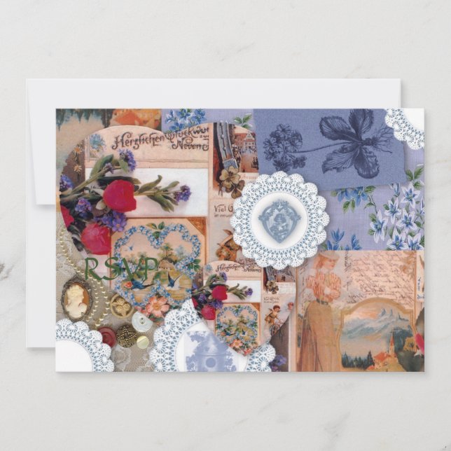 Victorian Wedding Reception RSVP Invitation (Front)